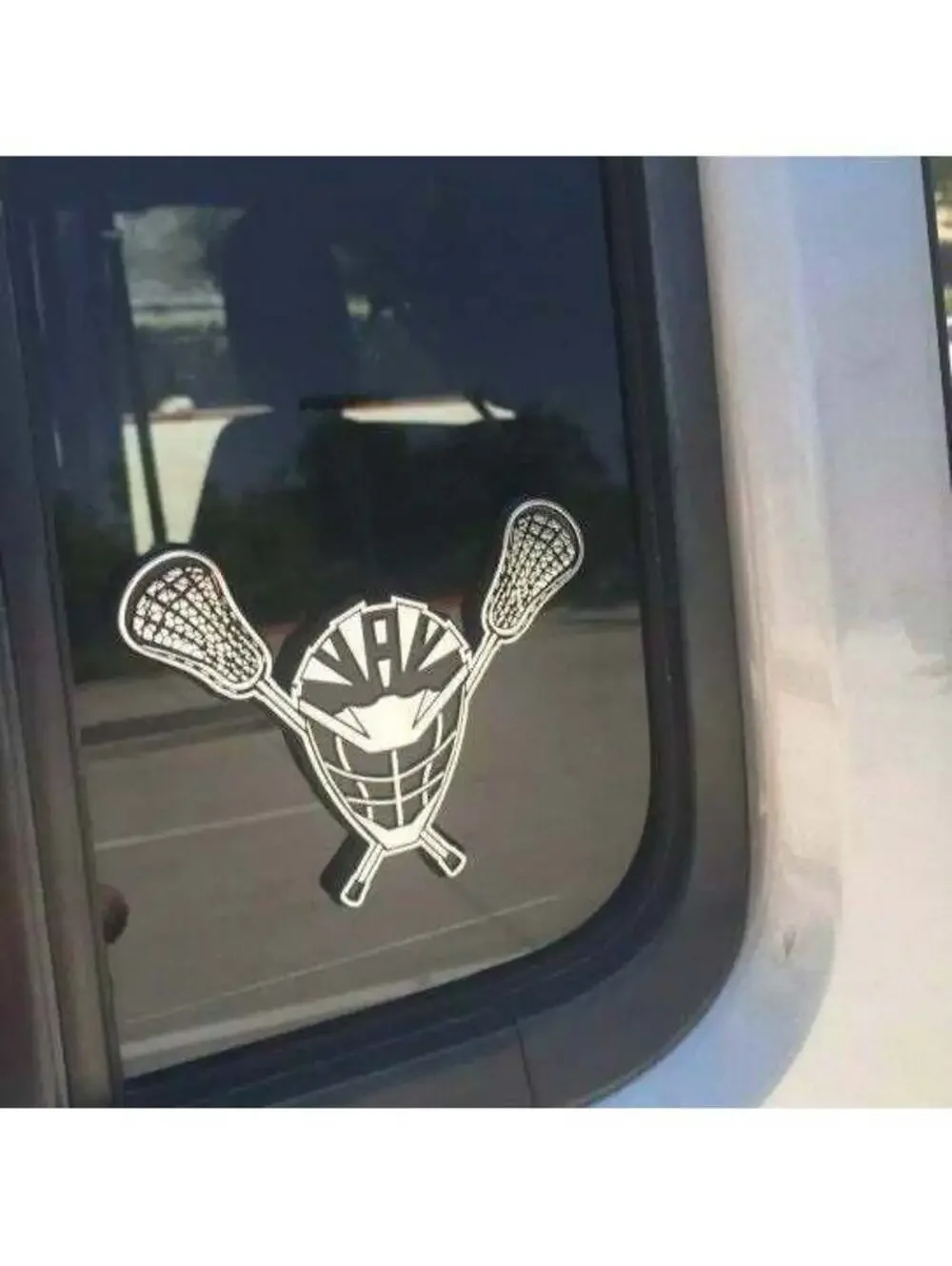 Lacrosse Helmet and Sticks Decal Sticker for Car Window
